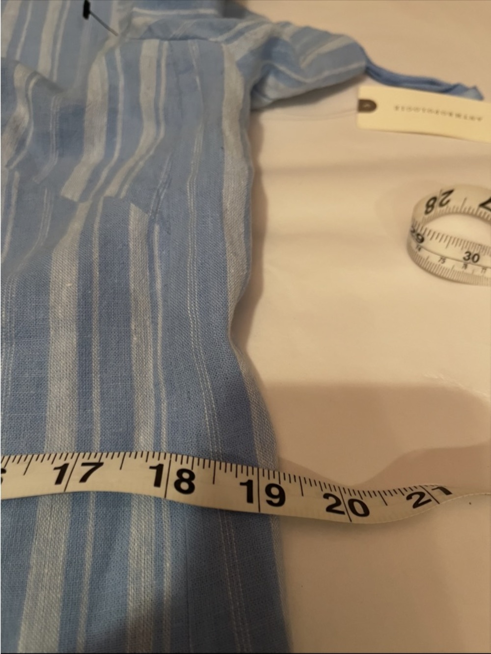 NWT Anthropologie size 12 linen blend mini dress in blue stripe - Picture 10 of 11